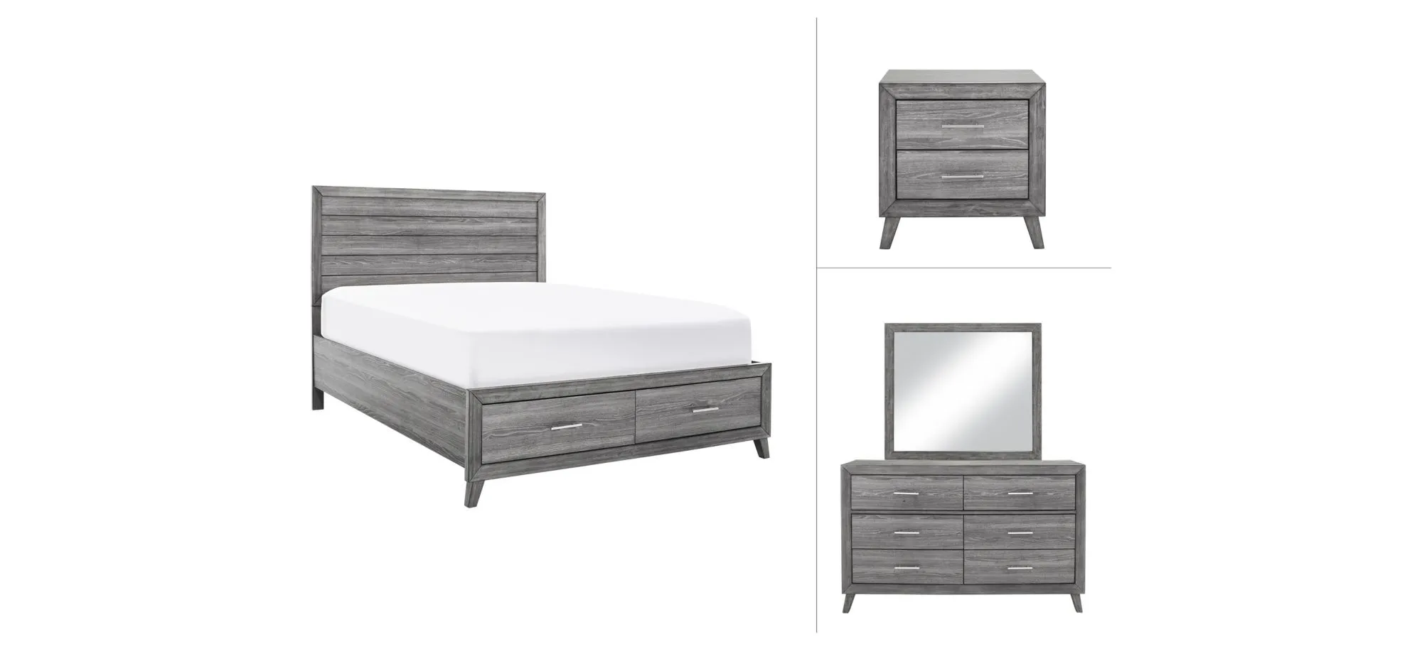 Tobyn 4-pc. Platform Bedroom Set w/ Storage Bed in Gray by Davis Intl.