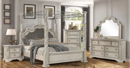 Coventry Panel Canopy Bed in Gray by Bernards Furniture Group