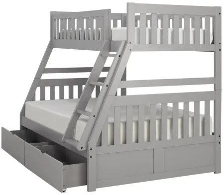 Belisar Twin-Over-Full Storage Bunk Bed in Gray by Bellanest
