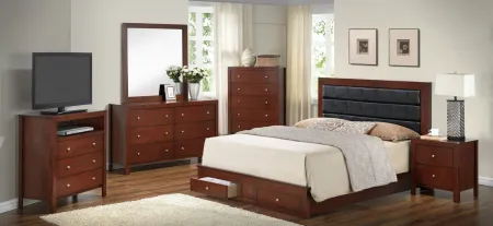 Burlington King Storage Bed in Cherry by Glory Furniture
