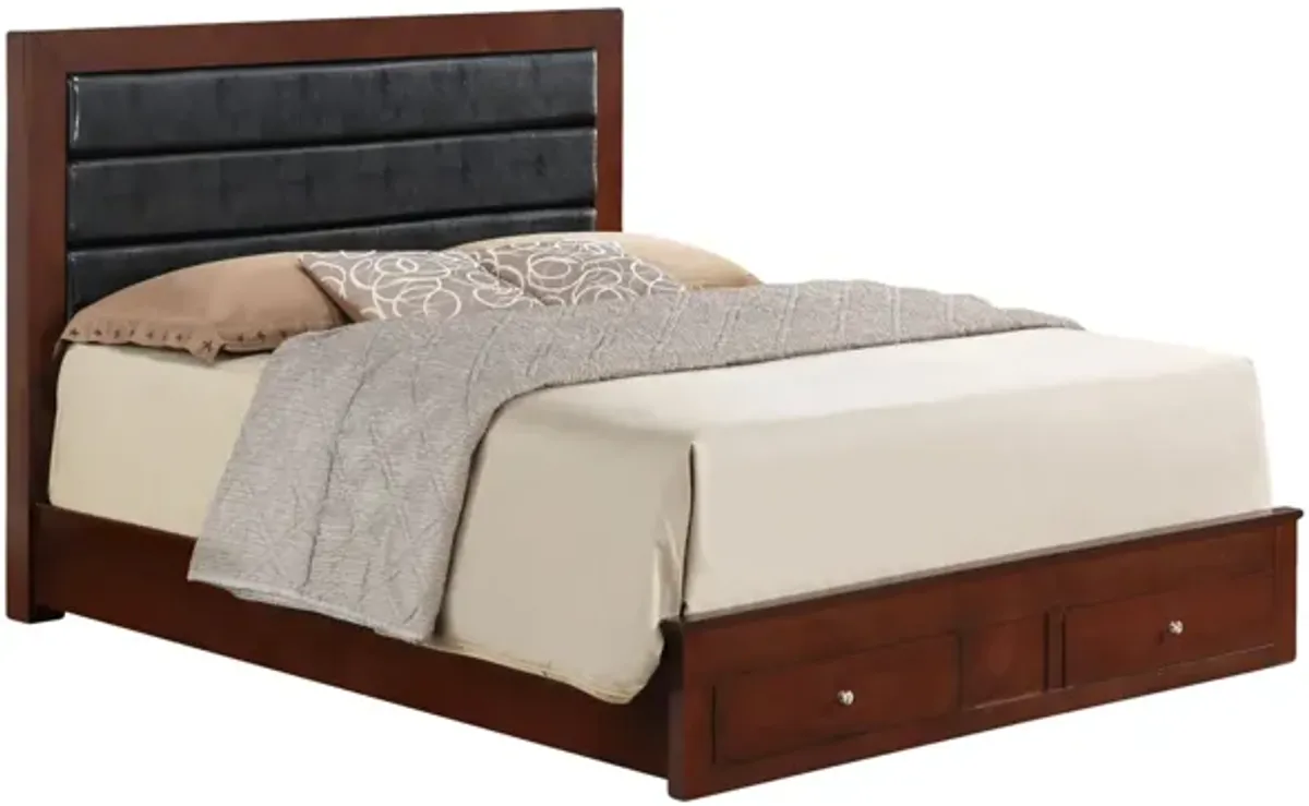 Burlington King Storage Bed in Cherry by Glory Furniture