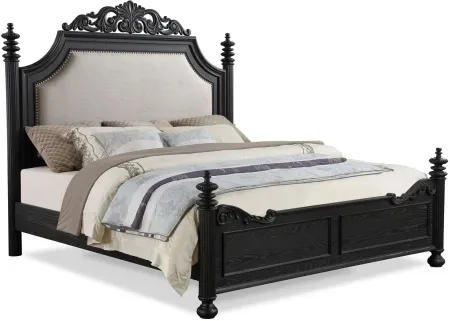 Kingsbury 5-pc. Bedroom in Charcoal Black / White/Gray by Crown Mark