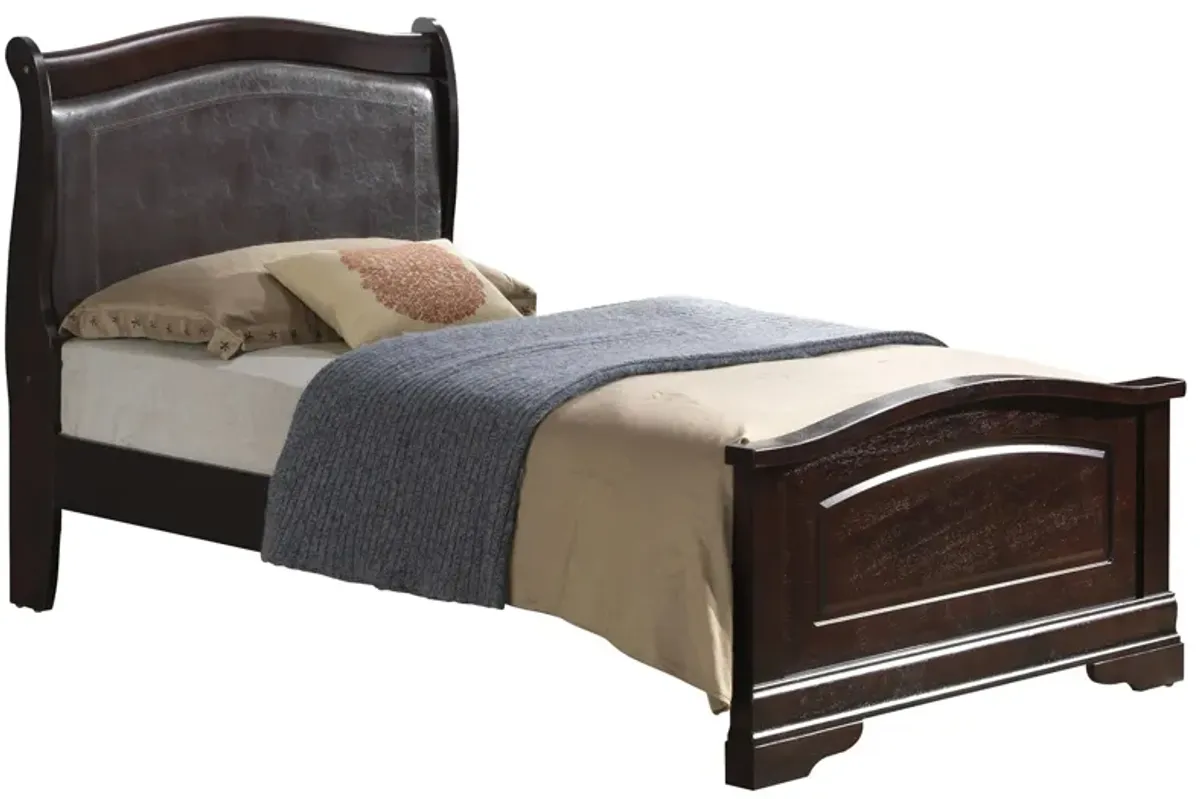 Rossie Upholstered Panel Bed in Cappuccino by Glory Furniture