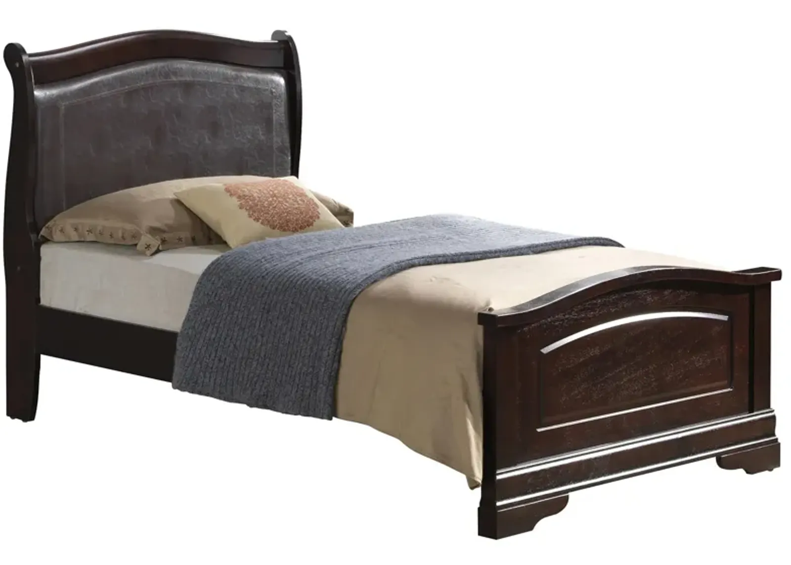 Rossie Upholstered Panel Bed in Cappuccino by Glory Furniture