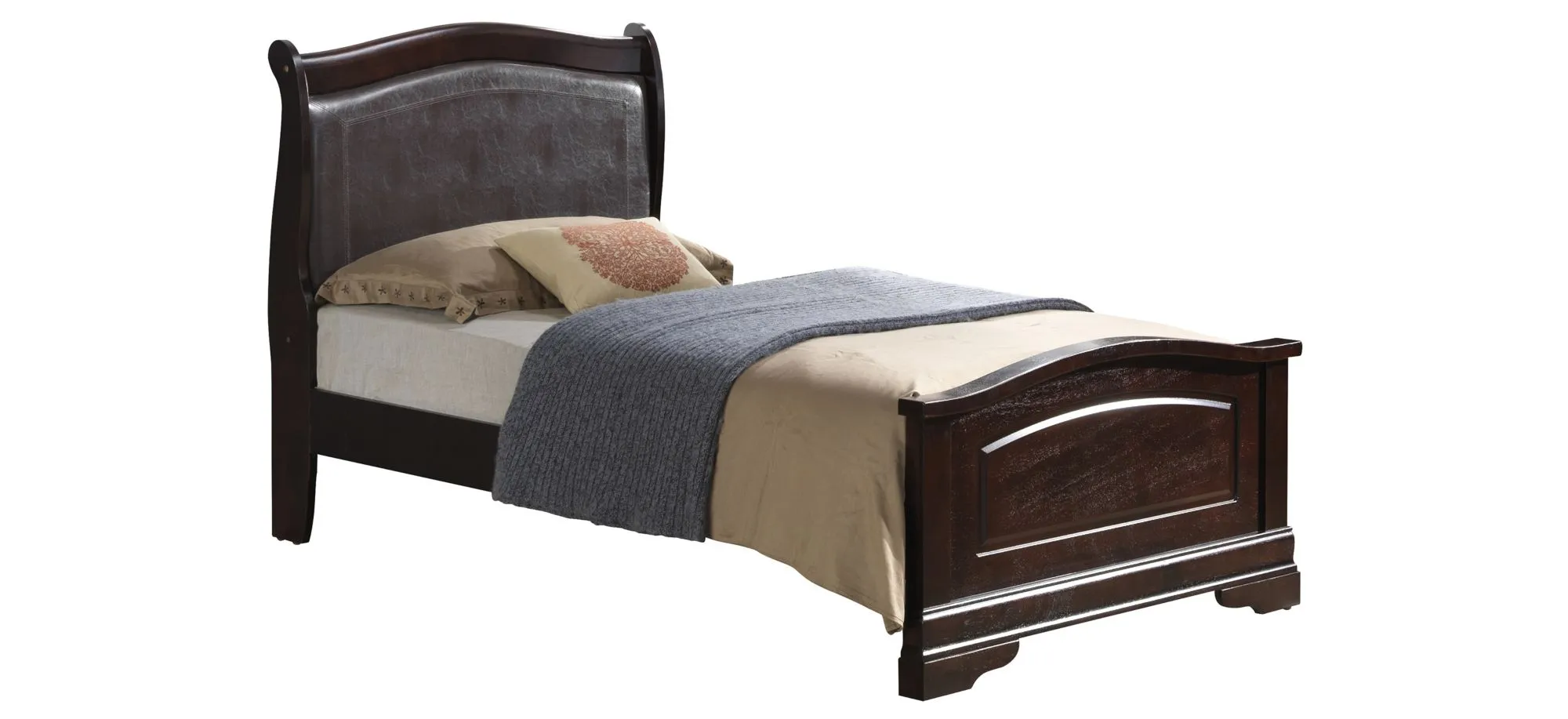 Rossie Upholstered Panel Bed in Cappuccino by Glory Furniture