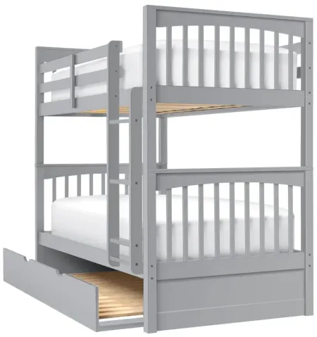 Jordan Twin-Over-Twin Bunk Bed w/ Trundle in Gray by Hillsdale Furniture
