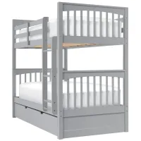 Jordan Twin-Over-Twin Bunk Bed w/ Trundle in Gray by Hillsdale Furniture