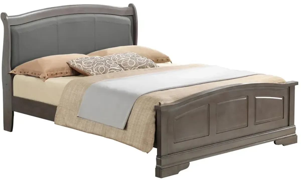 Rossie Upholstered Panel Bed in Gray by Glory Furniture