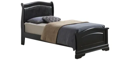 Rossie Upholstered Panel Bed in Black by Glory Furniture