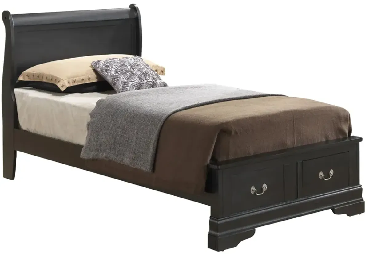 Rossie Storage Bed in Black by Glory Furniture