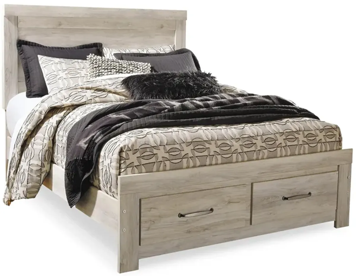 Bellaby Queen Platform Bed with 2 Storage in Whitewash by Ashley Furniture