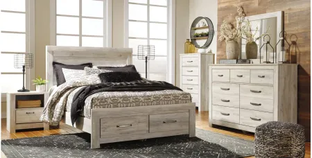 Bellaby Queen Platform Bed with 2 Storage in Whitewash by Ashley Furniture