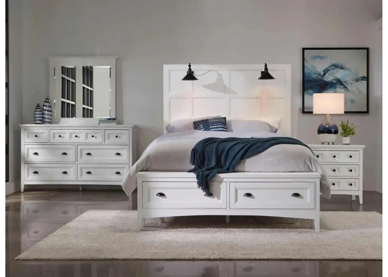 Ivy Ridge 4-pc. Platform Storage Bedroom Set w/ Lamp Headboard