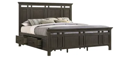 Hawthorne King Storage Bed in Brushed Charcoal by Intercon