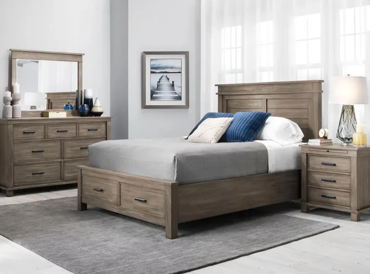 Hempstead 4-pc. Platform Storage Bedroom Set in Gray by A-America