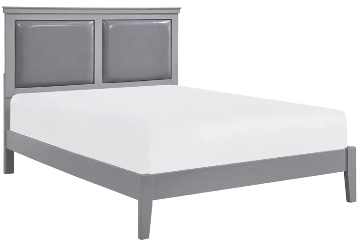 Place Upholstered Bed in Gray by Homelegance