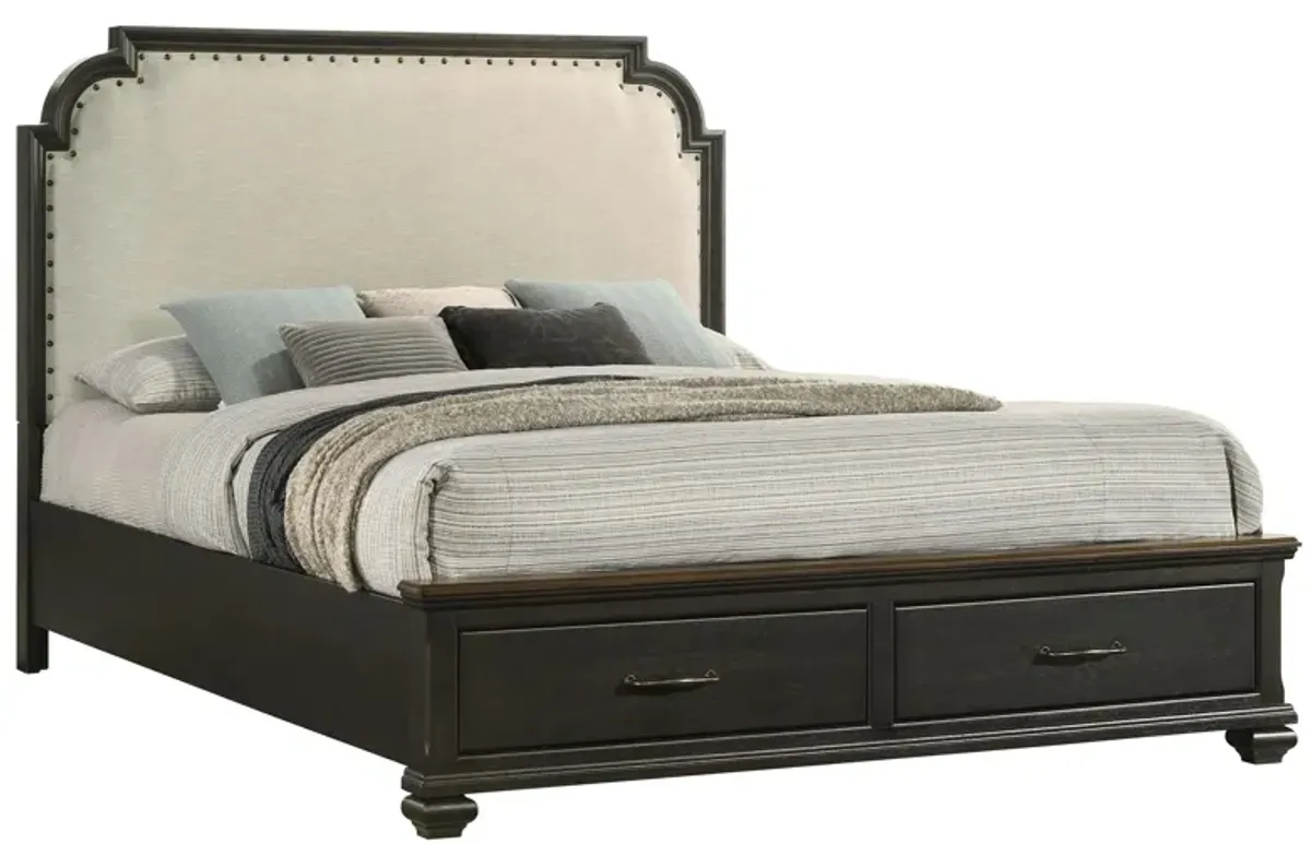 Hamilton Storage Bed in Nutmeg/Charcoal Black by Crown Mark