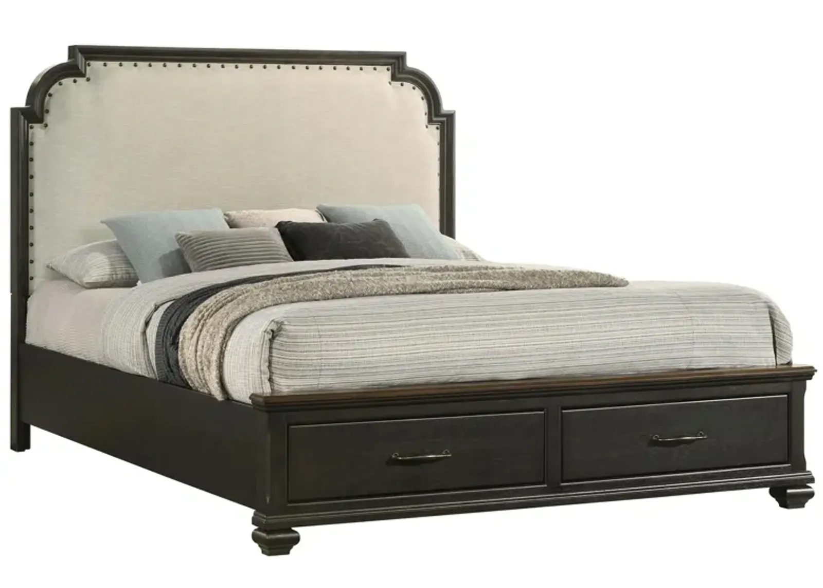 Hamilton Storage Bed in Nutmeg/Charcoal Black by Crown Mark