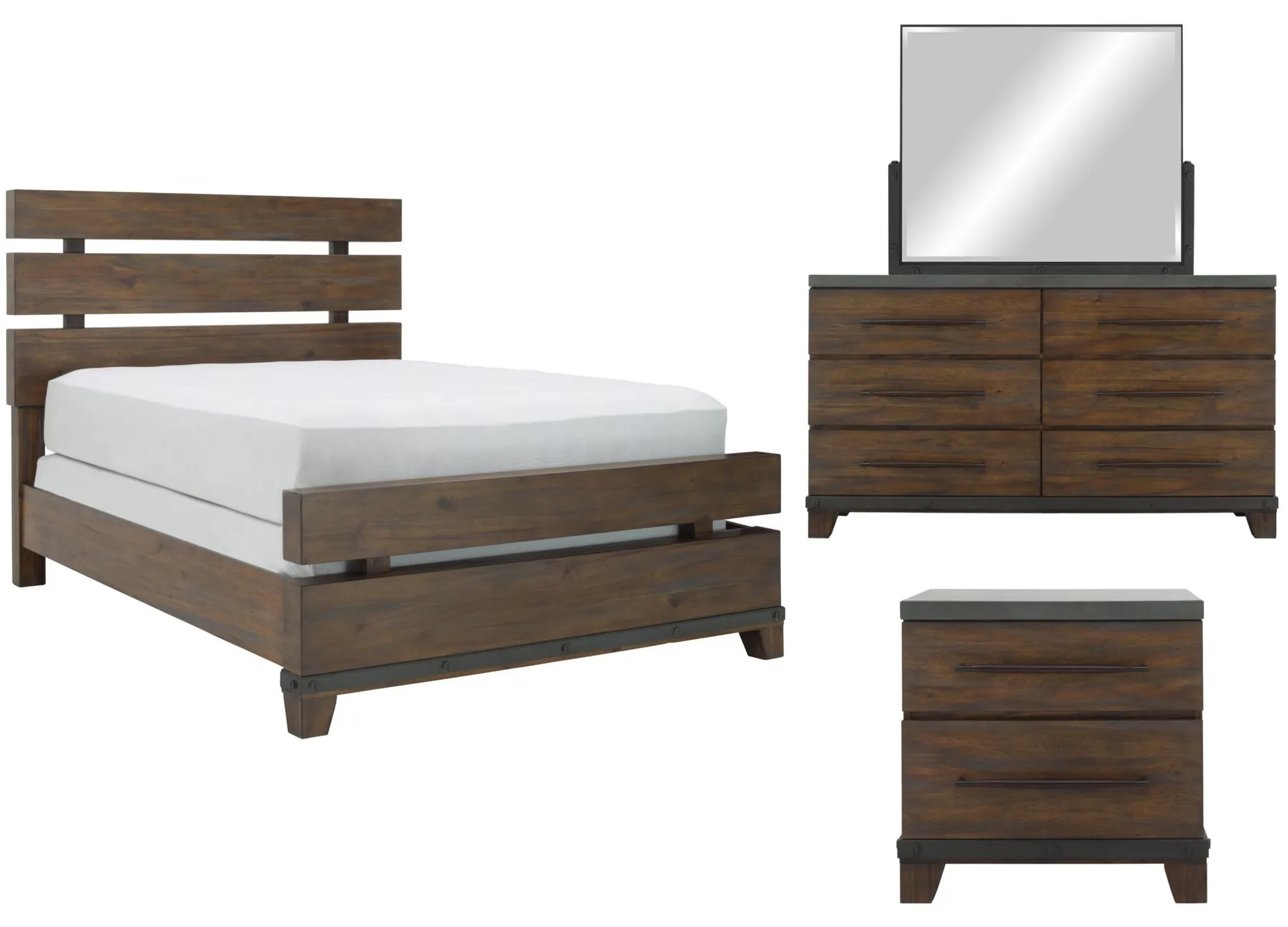 Santa Cruz 4-pc. Bedroom Set in Brown by Bellanest