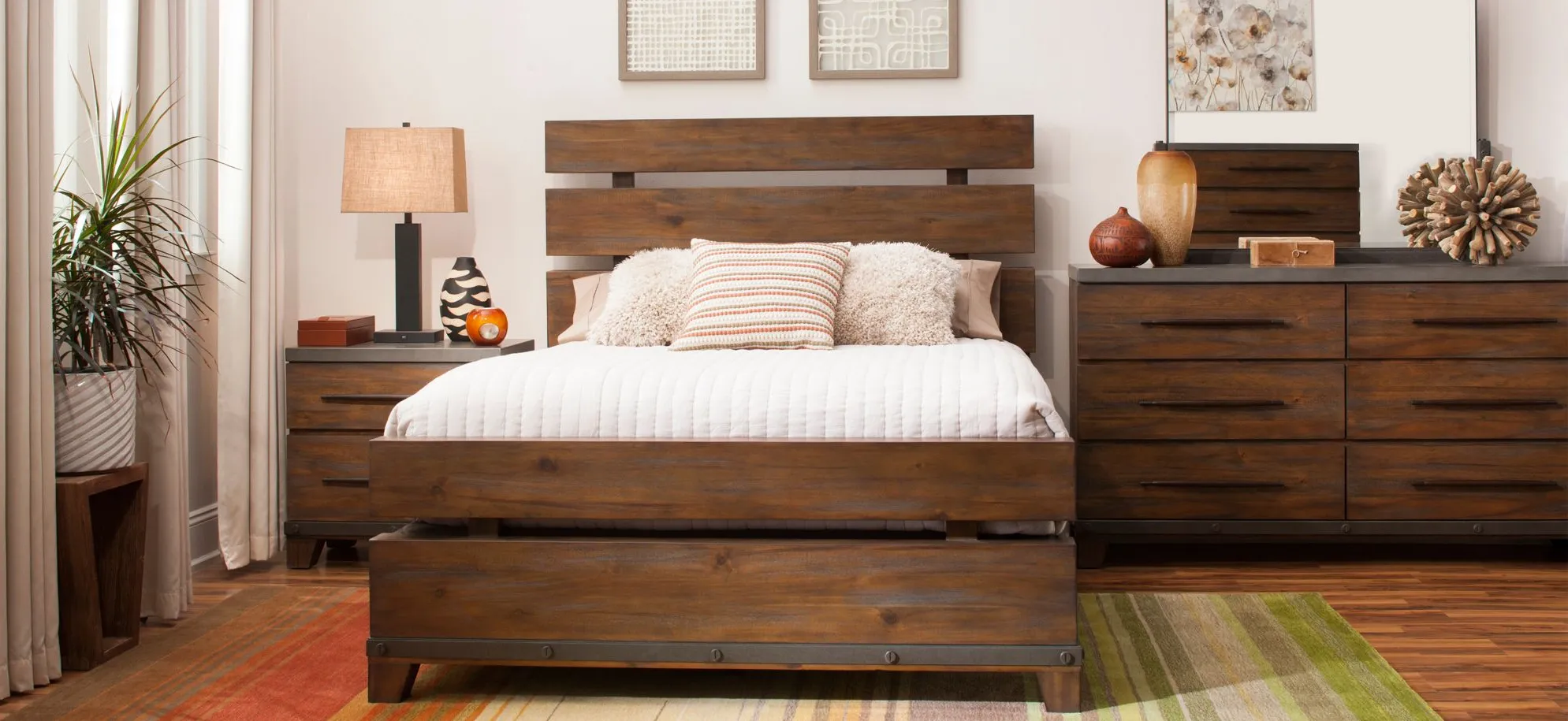 Santa Cruz 4-pc. Bedroom Set in Brown by Bellanest