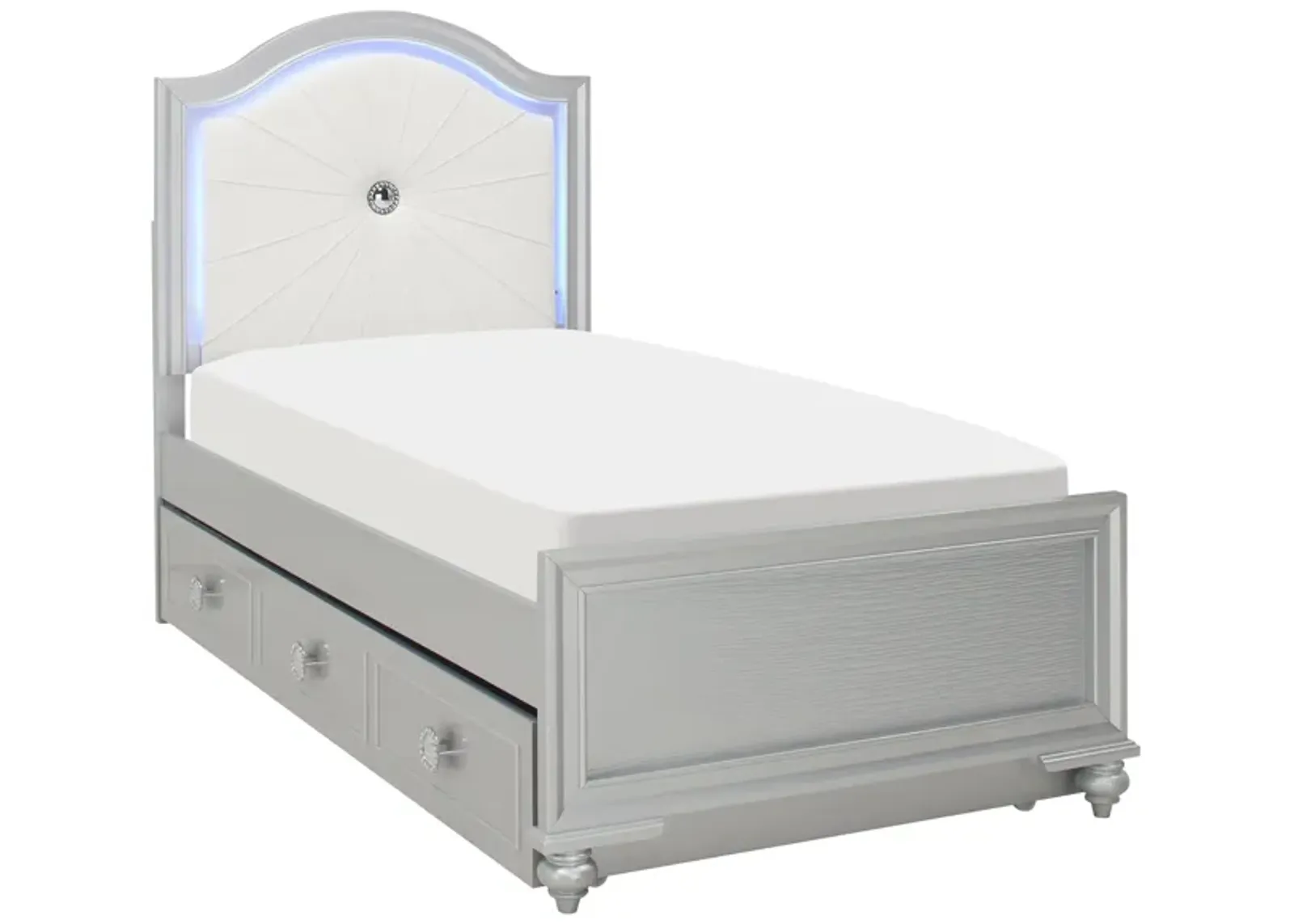 Hazel Full Bed w/ Trundle in Silver by Hillsdale Furniture