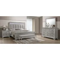 Vail 4-pc. Bedroom Set in Light Gray by Crown Mark