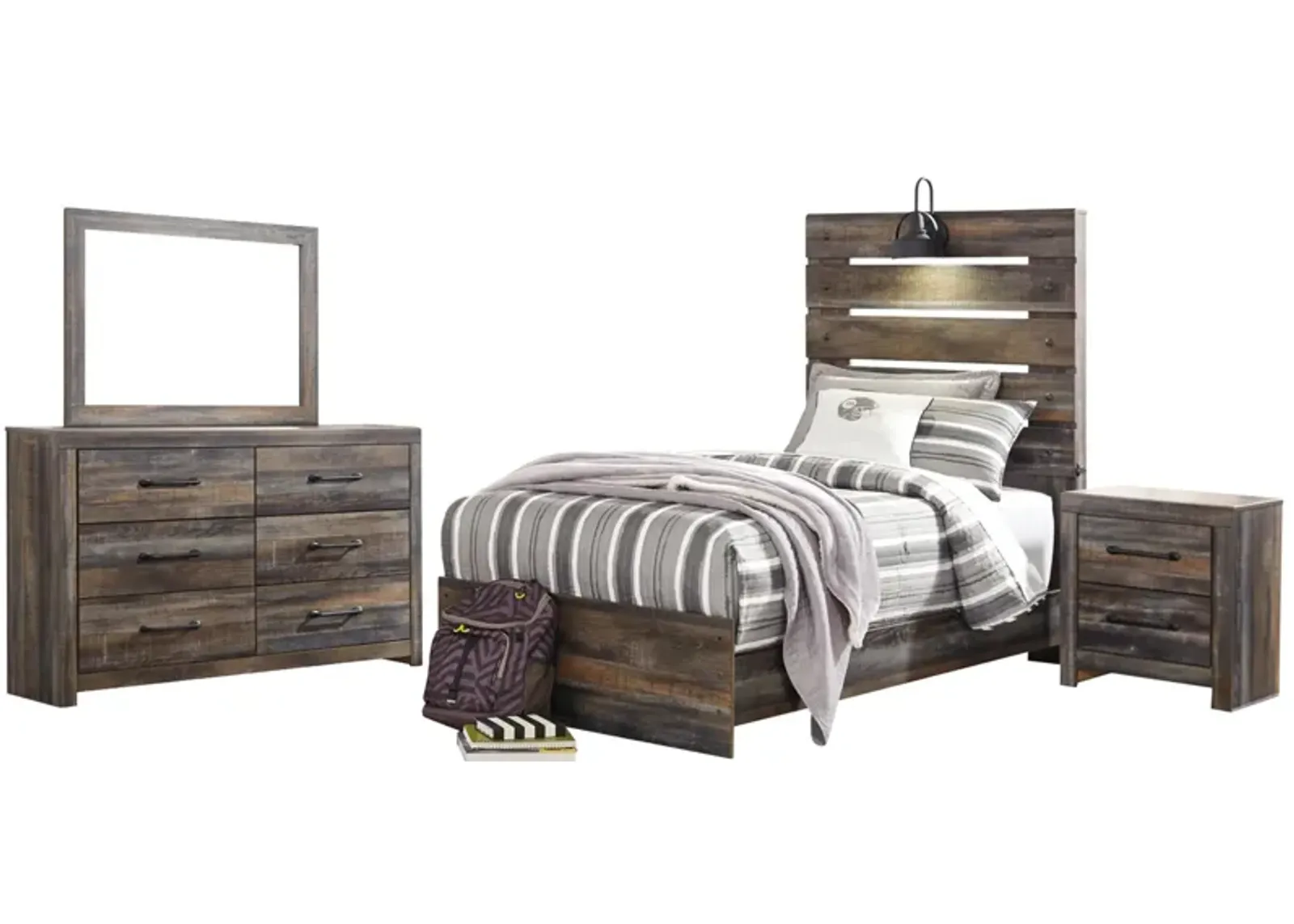 Luna 4-Pc. Panel Bedroom Set in Rustic Brown by Ashley Furniture