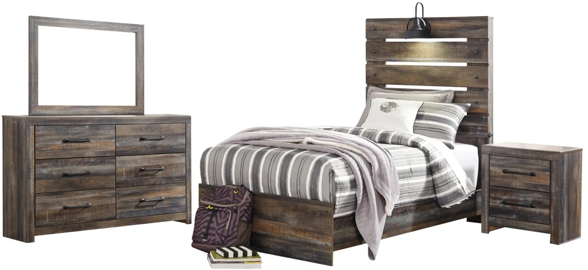 Luna 4-Pc. Panel Bedroom Set in Rustic Brown by Ashley Furniture