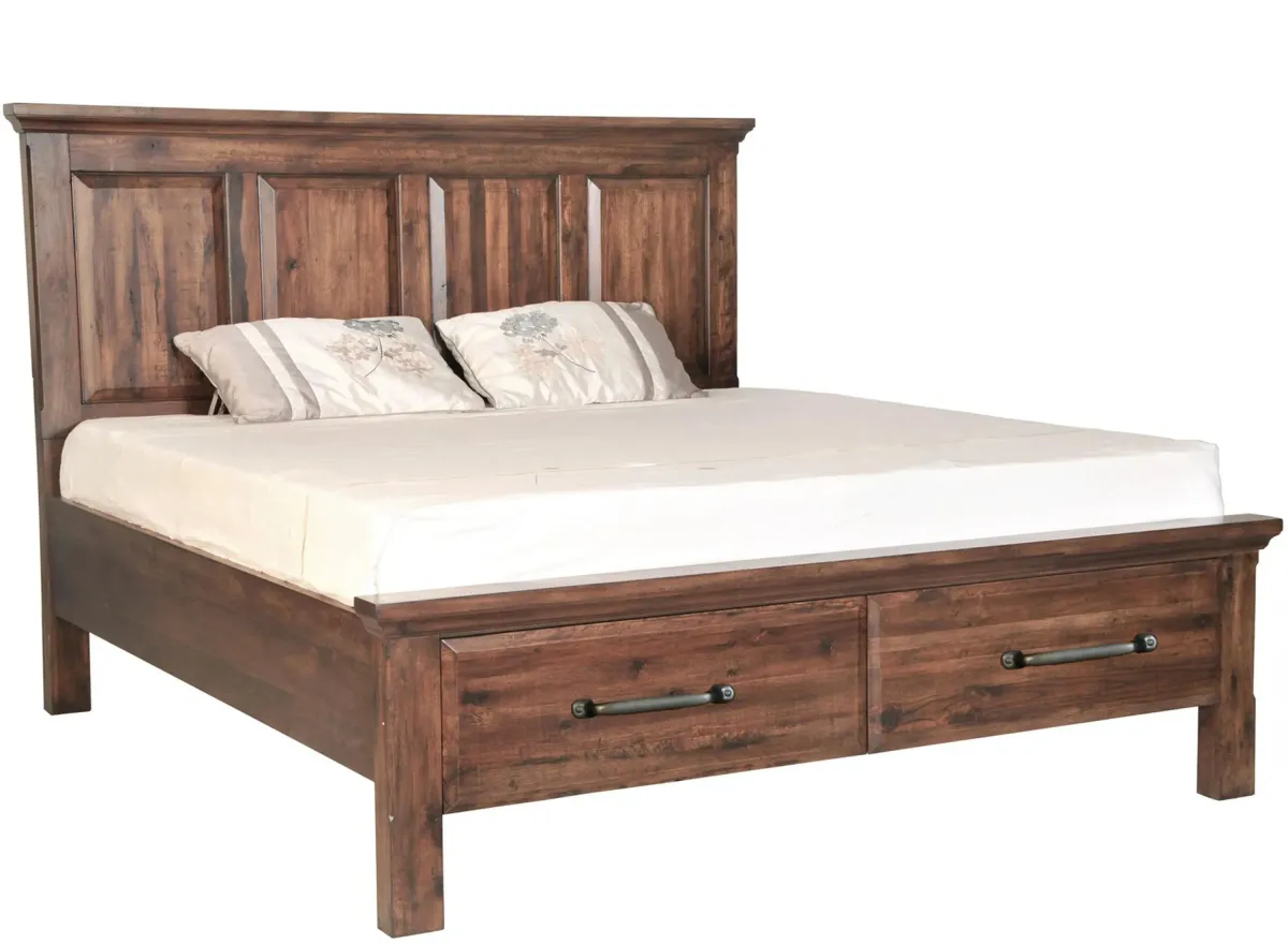 HillCrest Bed with Storage Footboard in Old Chestnut by Napa Furniture Design