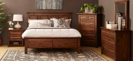 HillCrest Bed with Storage Footboard in Old Chestnut by Napa Furniture Design