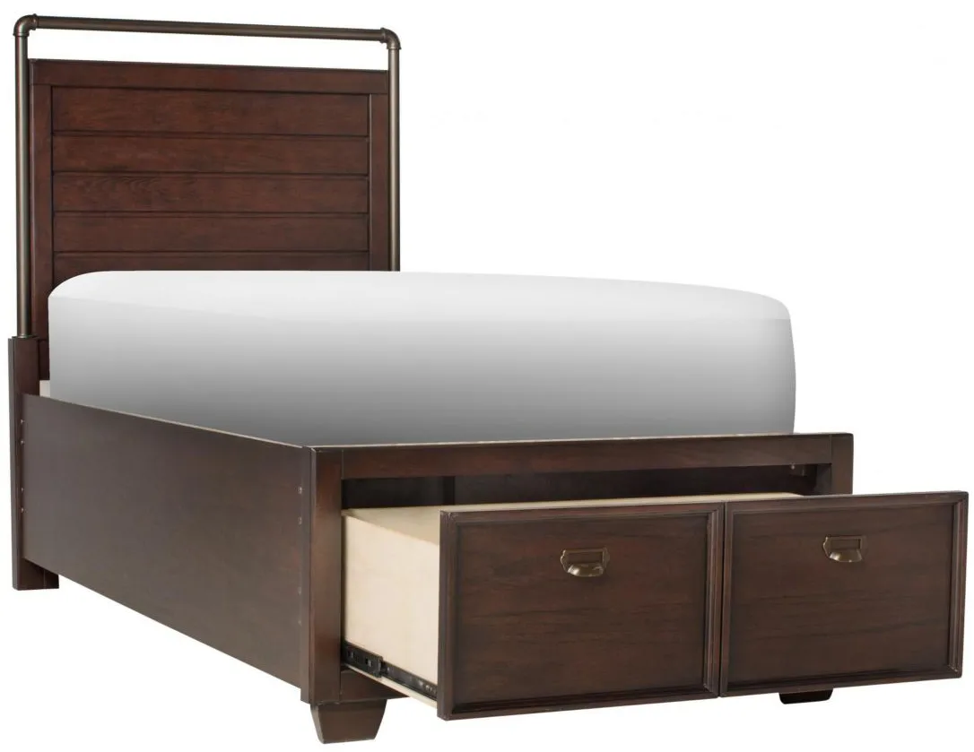 Zander Platform Storage Bed in Chocolate by Samuel Lawrence