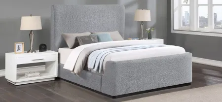 Oliver King Bed in Gray by Meridian Furniture