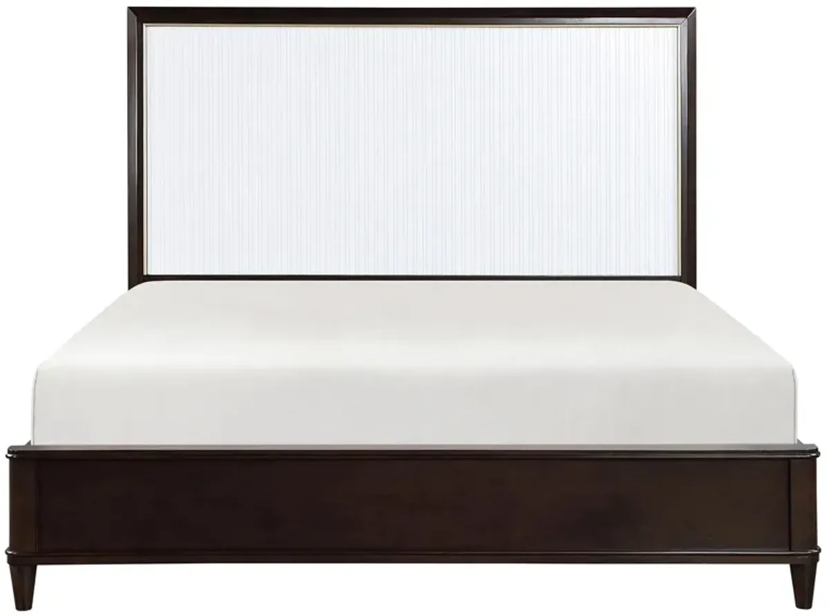 Bellamy Bed in 2-Tone Finish With Gold Trim (White and Cherry) by Homelegance