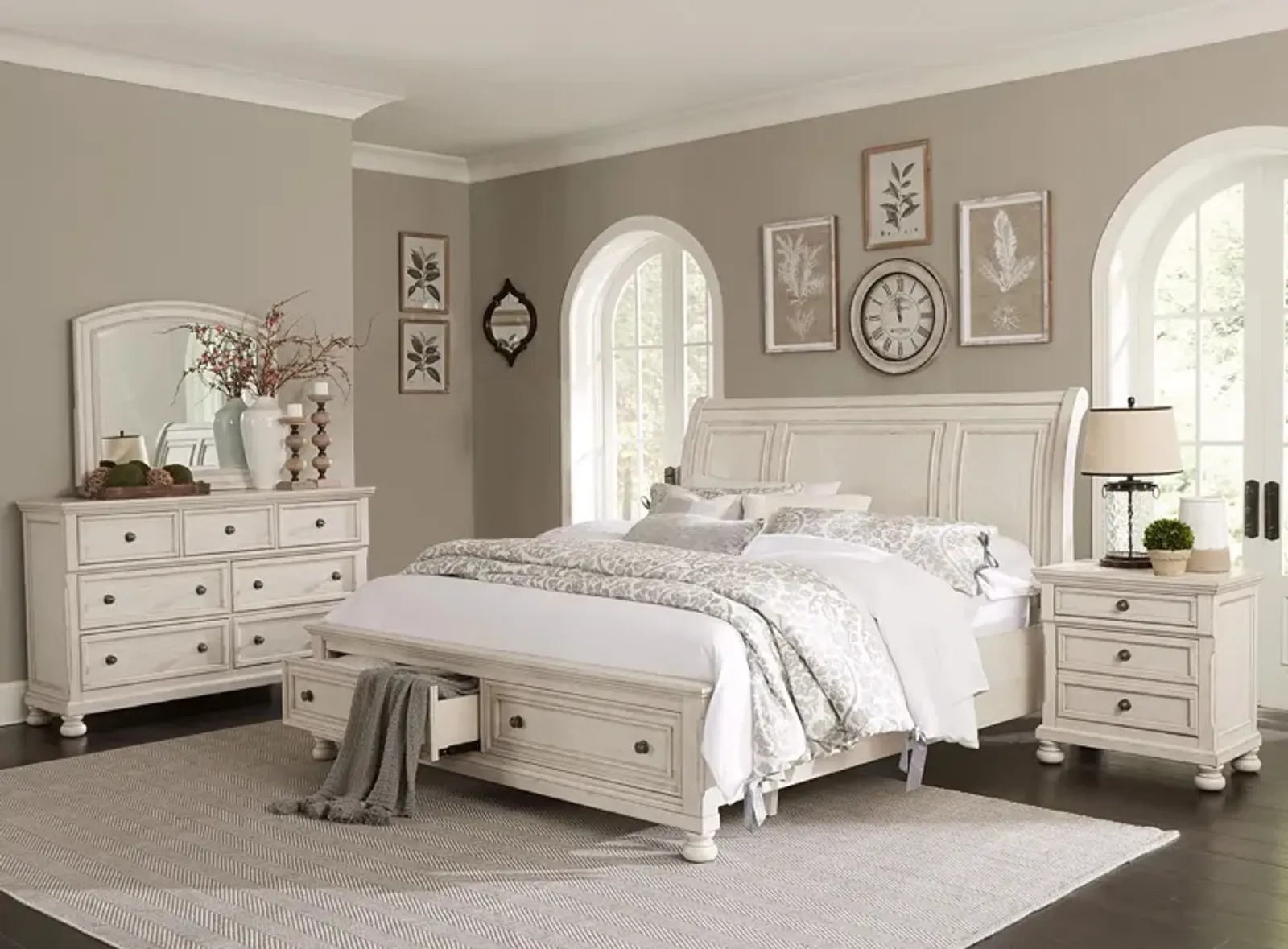 Donegan 5-pc. Sleigh Platform Storage Bedroom Set