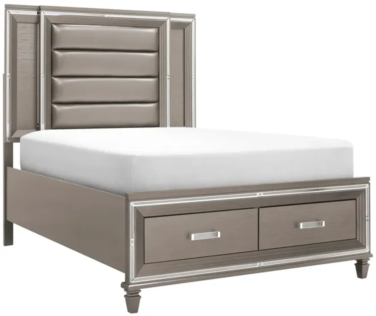 Selena Platform Storage Bed in Champagne Gray by Bellanest