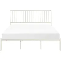 Fawn King Metal Platform Bed in White by Homelegance
