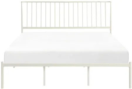 Fawn King Metal Platform Bed in White by Homelegance