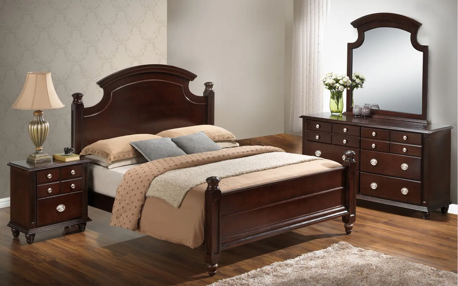 Summit 4-pc. Post Bedroom Set in Capuccino by Glory Furniture