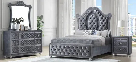 Cameo Queen Bed in HS Silver by Crown Mark