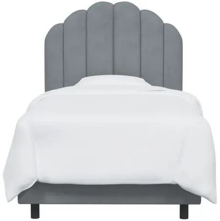 WIlber Bed in Velvet Steel Gray by Skyline