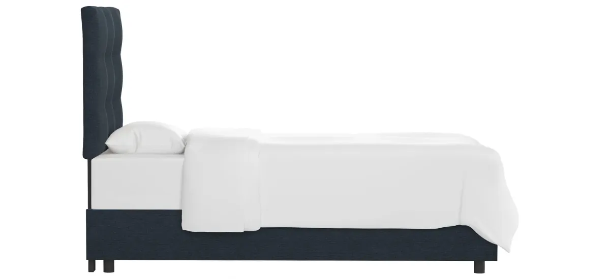 Linder Bed in Linen Navy by Skyline