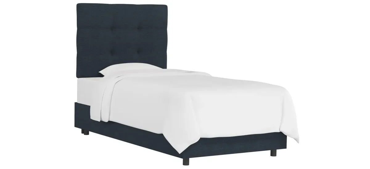 Linder Bed in Linen Navy by Skyline