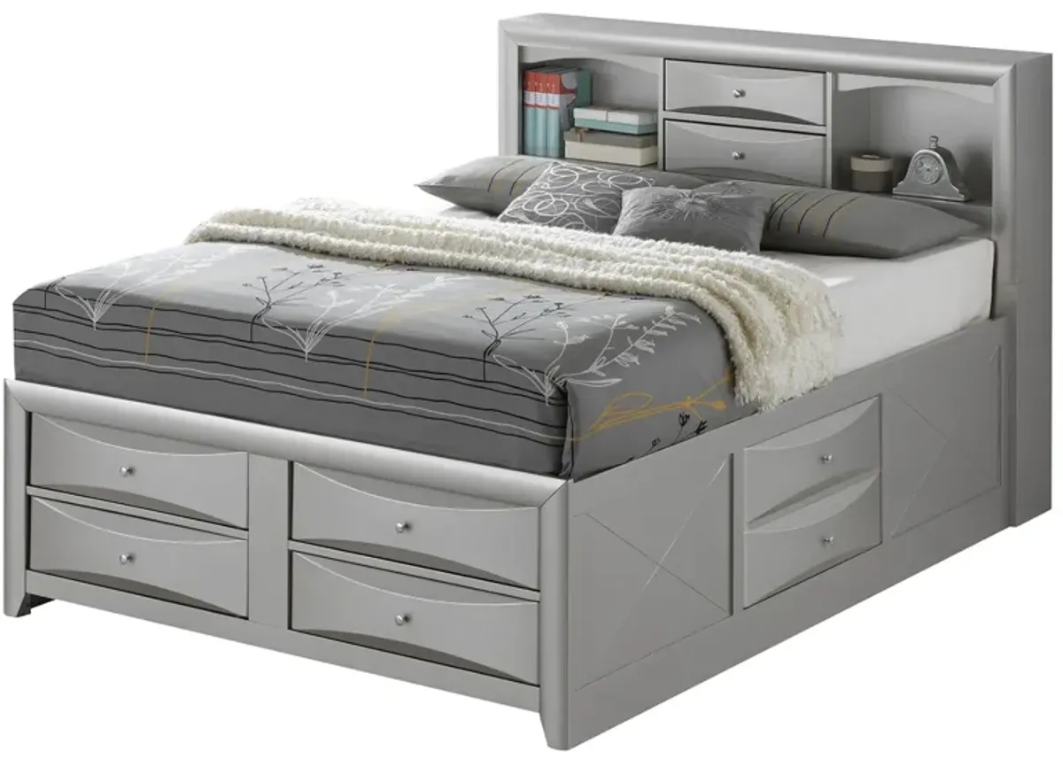 Marilla Captain's Bed in Silver by Glory Furniture