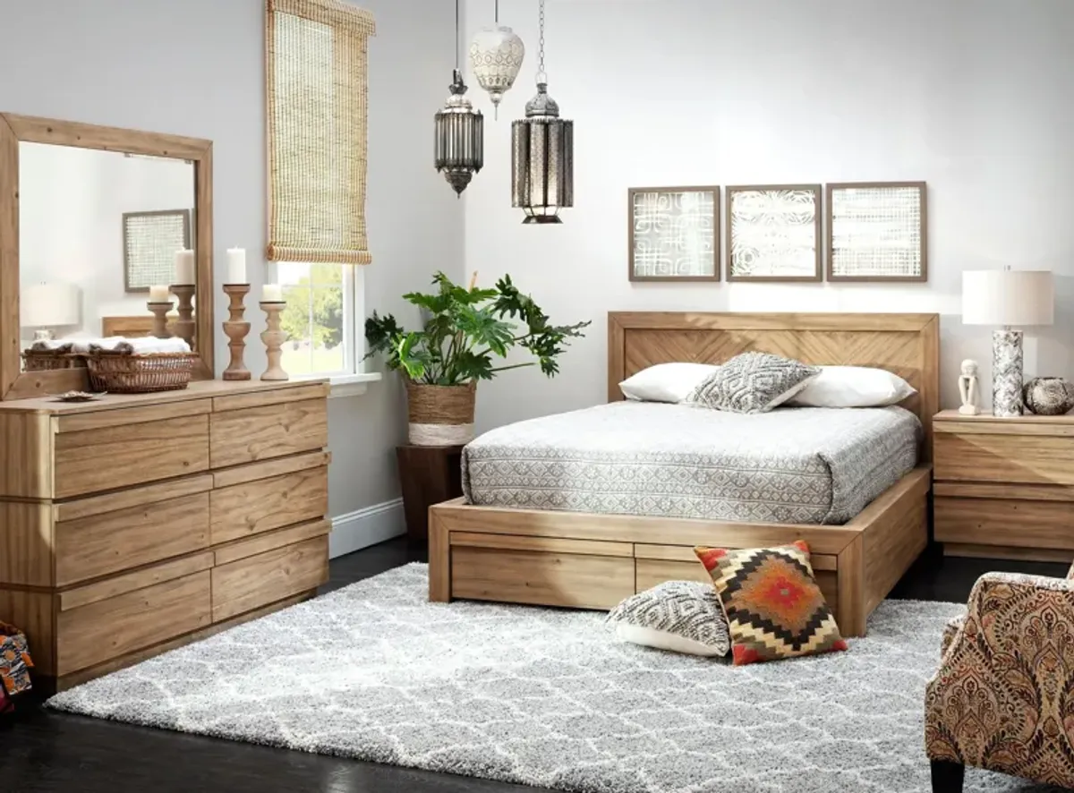 Playa 4-pc. Platform Bedroom Set w/ Storage Bed in Brown by Bellanest