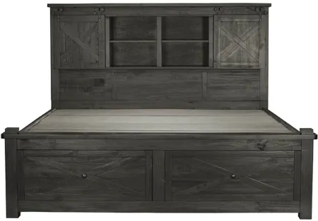 Sun Valley 4-pc. Bedroom Set w/ Storage Bed in Charcoal by A-America