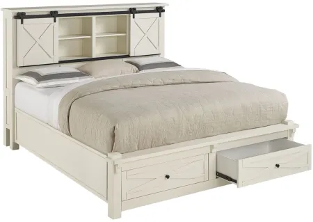 Sun Valley 4-pc. Bedroom Set w/ Storage Bed in White by A-America
