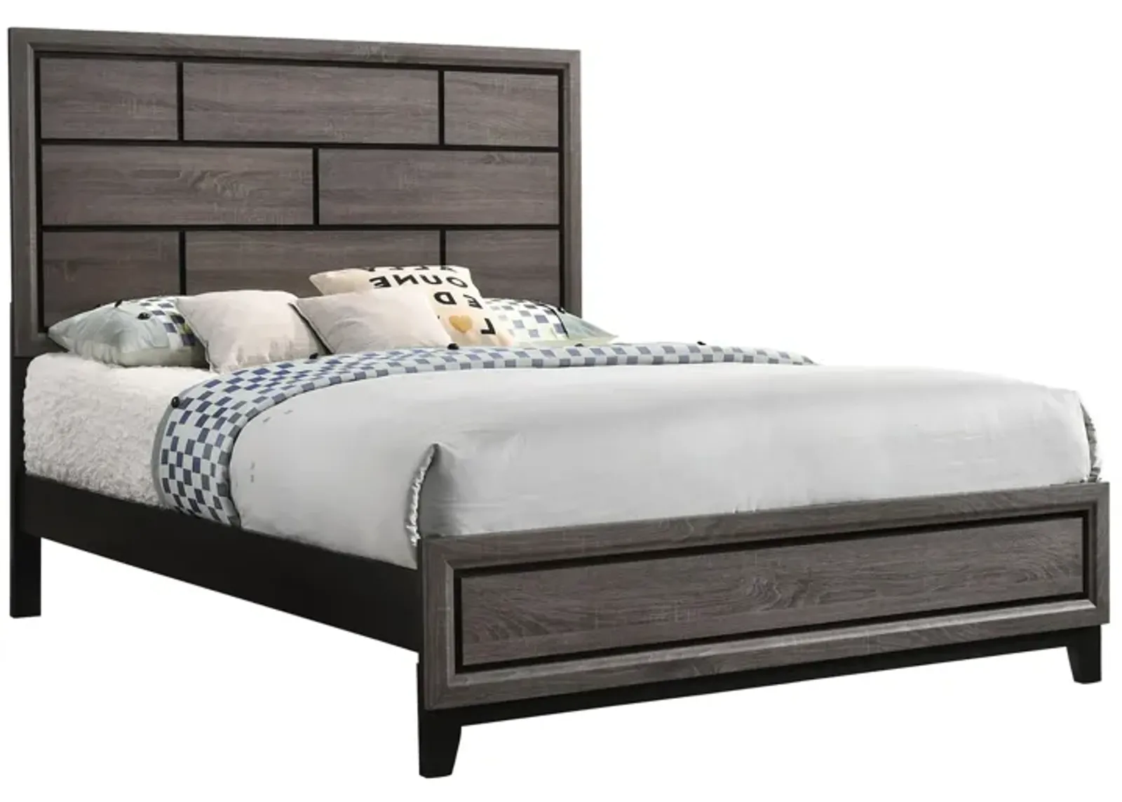 Akerson Twin Panel Bed in Dark Gray by Crown Mark