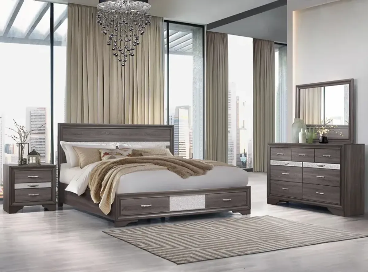 Seville 4-pc. Bedroom Set in Grey by Global Furniture Furniture USA