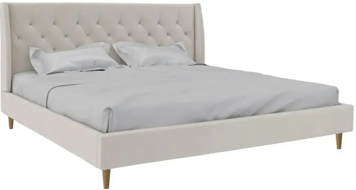 Her Majesty King Tufted Upholstered Bed Frame