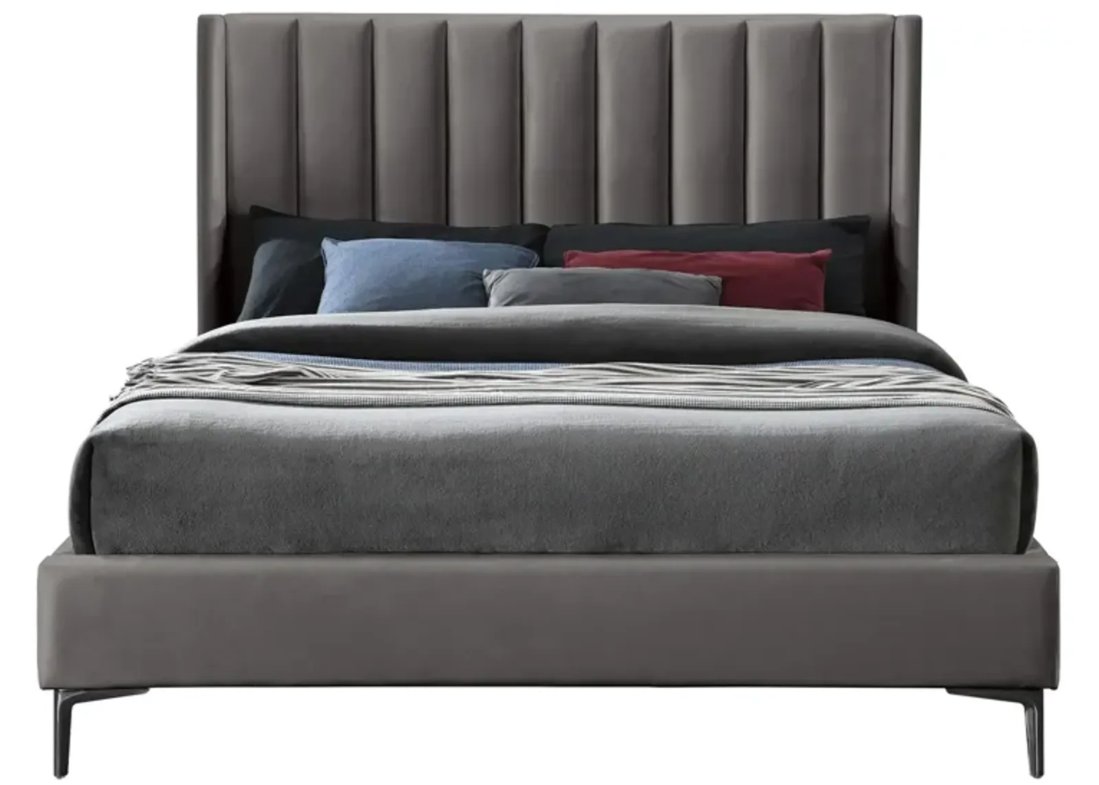 Nadia King Bed in Gray by Meridian Furniture